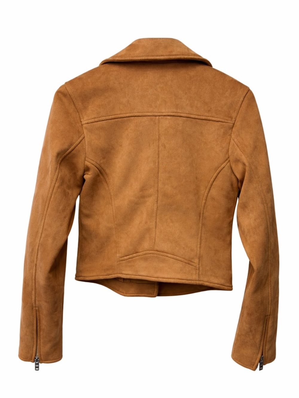 Abercrombie & Fitch Faux Leather Moto Jacket Camel Brown, Size Small - Picture 4 of 10